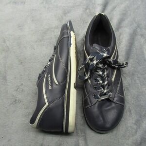 Brunswick Bowling Shoes Mens 8.5 Navy‎ Leather Lace Up Causal Comfort Orthotic